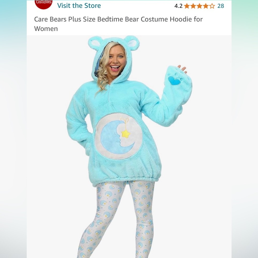 Care Bear costume womens size small.  Hoodie was worn once and pants are new.